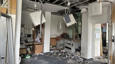 Bei dem Anschlag in Rothenburg wurden auch angrenzende Räume verwüstet. (Foto: VR-Bank Mittelfranken Mitte)