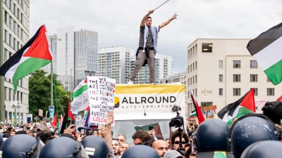 Die propalästinensische Demonstration „Palestine will be free“ in Berlin. (Foto: Fabian Sommer/dpa)