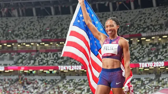Sie gehört zu den erfolgreichsten Leichtathletinnen der Geschichte: US-Sprinterin Allyson Felix. (Foto: Michael Kappeler/dpa)