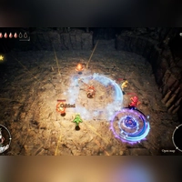 Die Spielenden können sich frei aus Elliots Waffenarsenal bedienen. Dazu verbessern Maginit und Fee Faies Magie und Kräfte die Fähigkeiten des Helden. (Foto: Square Enix/dpa-tmn)