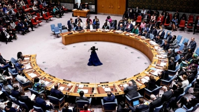 Der Weltsicherheitsrat stimmte in New York über die Forderung nach einer Waffenruhe im Gazastreifen ab. (Foto: John Minchillo/AP/dpa)