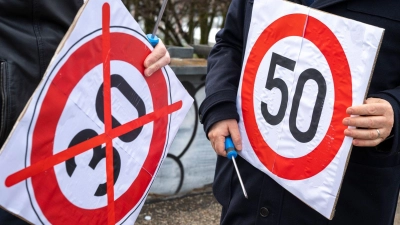 Nur wenige Wochen galt auf der Landshuter Allee wieder Tempo 50. (Archivbild)  (Foto: Peter Kneffel/dpa)