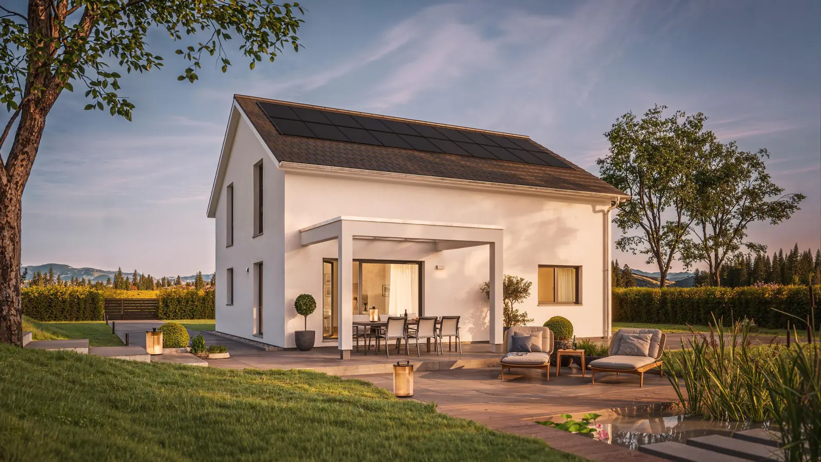 Kompakt und familienfreundlich: Dieses Eigenheim mit 165 Quadratmetern Wohnfläche und klassischem Satteldach bietet ein gutes Preis-Leistungsverhältnis. (Foto: DJD/WeberHaus)