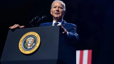 US-Präsident Joe Biden hält eine Rede über Demokratie. (Foto: Evan Vucci/AP/dpa)