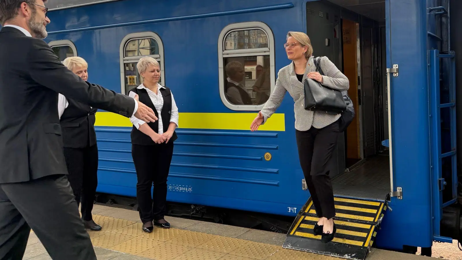 Für Justizministerin Hubig ist es die erste Reise nach Kiew seit ihrem Amtsantritt.  (Foto: Anne-Beatrice Clasmann/dpa)