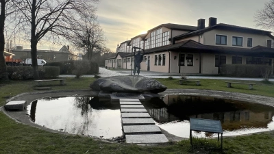 Der Teich mit dem Sensenmännla ist trotz eines Sanierungsversuchs weiterhin undicht. (Foto: Yvonne Neckermann)
