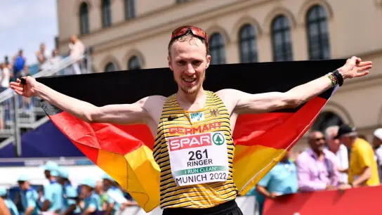Holte Marathon-Gold in München: Richard Ringer. (Foto: Marius Becker/dpa)