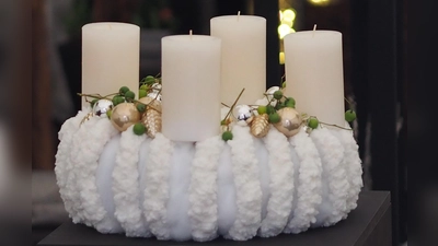 Dem modernen Adventskranz sind gestalterisch keine Grenzen gesetzt. Entdecken Sie die unterschiedlichen Variationen auf den Adventsausstellungen der Region.  (Foto: Eduard Schühlein)