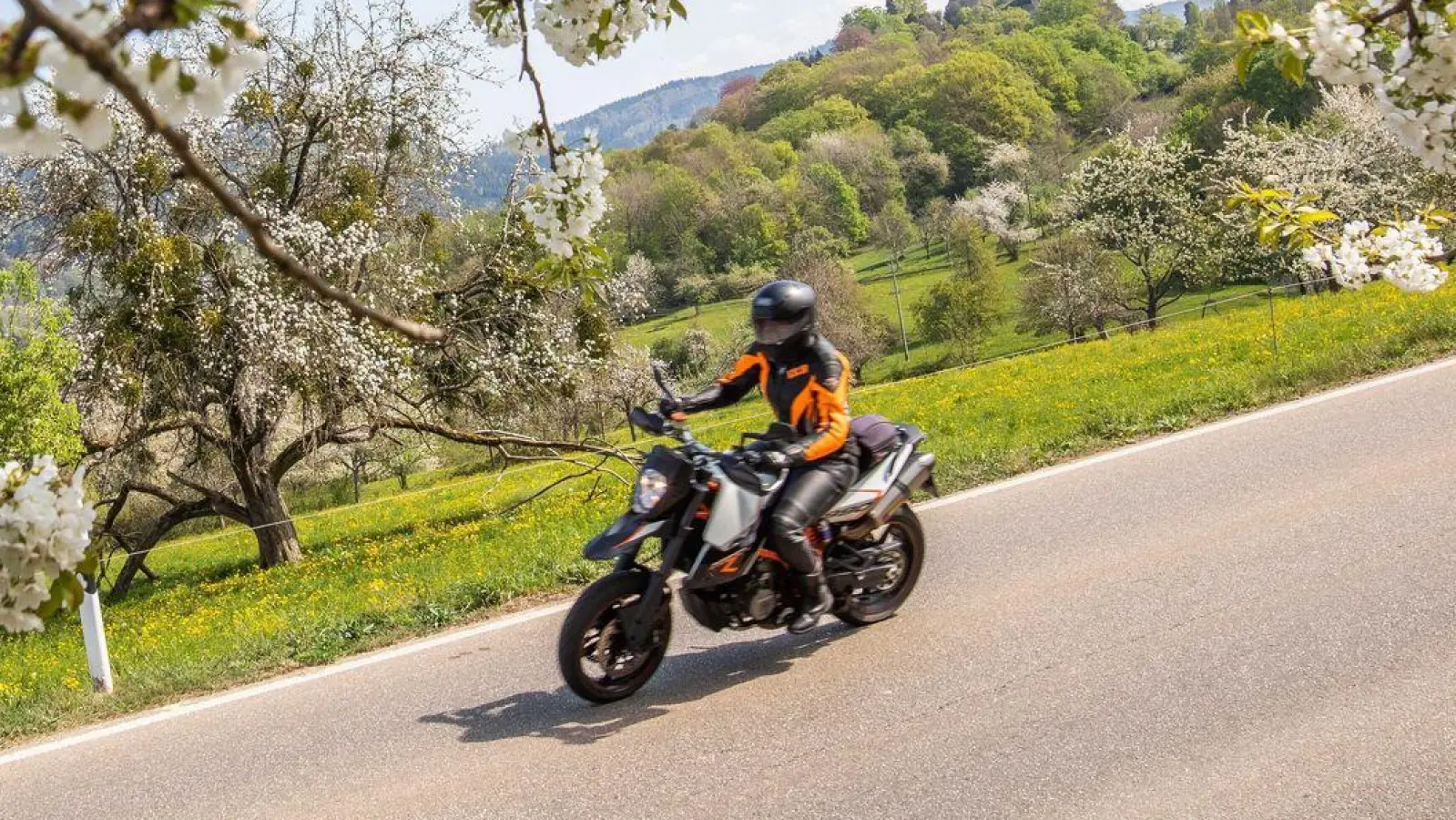 Am Sonntagnachmittag kam es bei Bad Windsheim zu einem Unfall. Eine Motorradfahrerin fuhr gegen eine Leitplanke und stürzte. (Symbolbild: Philipp von Ditfurth/dpa-tmn)