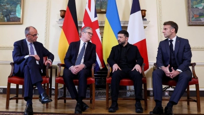 Die vier Staats- und Regierungschefs haben sich auch schon in Präsenz in diesem Format getroffen. (Archivbild) (Foto: Toby Melville/Pool Reuters/AP/dpa)