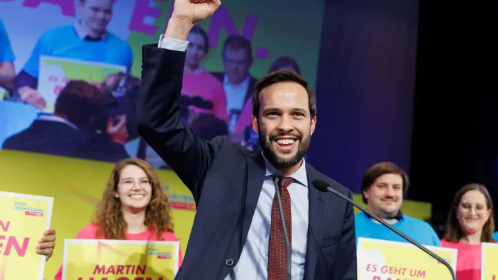Martin Hagen, Fraktionsvorsitzender der FDP im Bayerischen Landtag. (Foto: Daniel Karmann/dpa/Archivbild)