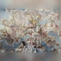 Im Zentrum des frisch restaurierten Deckenfreskos im Festsaal der Ansbacher Residenz thront die Personifikation der „Guten Regierung”&nbsp;– ein typisches Motiv der Barockzeit.  (Foto: Lara Hausleitner)