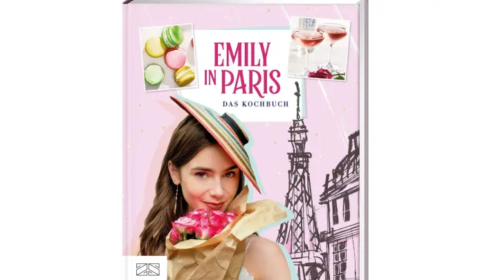 „Emily in Paris - Das Kochbuch“ von Kim Laidlaw erscheint am 3. Dezember zum Start der dritten Staffel der Netflix-Serie „Emily in Paris“. (Foto: -/zsverlag/dpa)