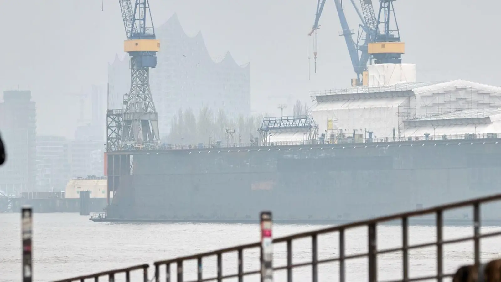 Blick auf den Hamburger Hafen: Nach vorläufigen Daten schrumpfte die Wirtschaftsleistung im vierten Quartal zum Vorquartal um 0,3 Prozent. (Foto: Georg Wendt/dpa)