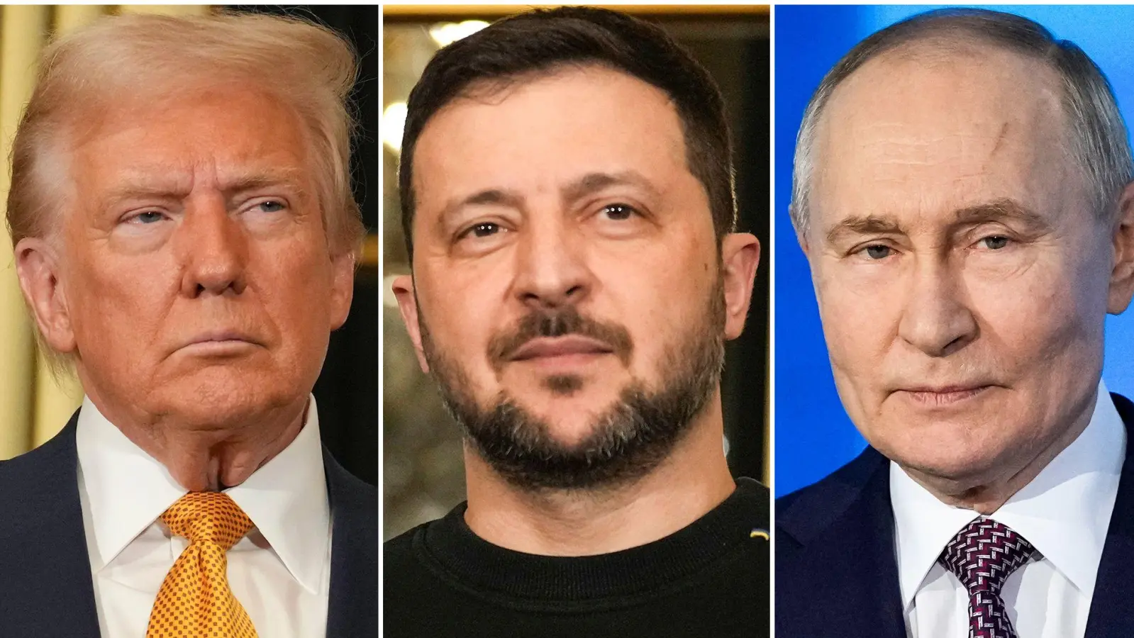 Kurz vor dem Treffen von US-Präsident Trump und dem russischen Staatschef Putin in Alaska zum Ukraine-Krieg drängt der ukrainische Präsident Selenskyj auf eine Beteiligung Kiews gedrängt. (Archivbild) (Foto: Morissard/Bednyakov/AP/dpa)