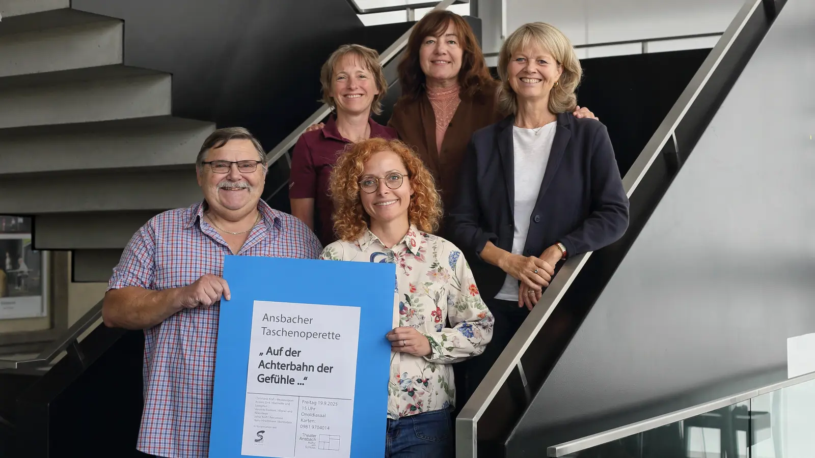 Stellten die 17. Ansbacher Taschenoperette vor (von links): Fritz Heubeck, Andrea Zink, Nadine Maurer, Veronika Eismont und Christiane Kraft. (Foto: Thomas Wirth)