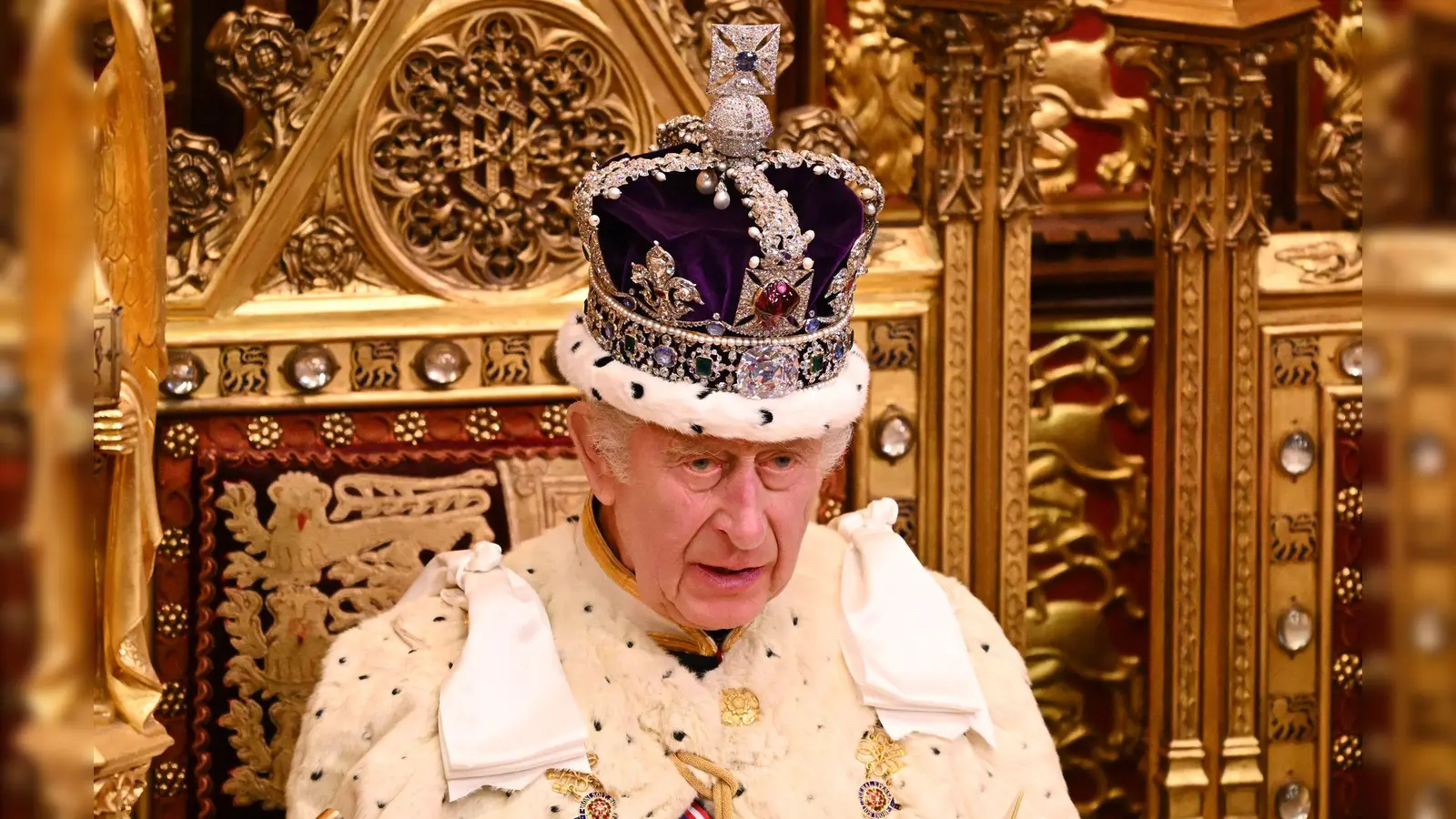 Zu den Aufgaben des britischen Monarchen gehört die Eröffnung des britischen Parlaments mit der sogenannten King&#39;s Speech - auch in Kanada soll Charles die Regierungserklärung dieses Mal verlesen. (Archivfoto) (Foto: Leon Neal/PA Wire/dpa)