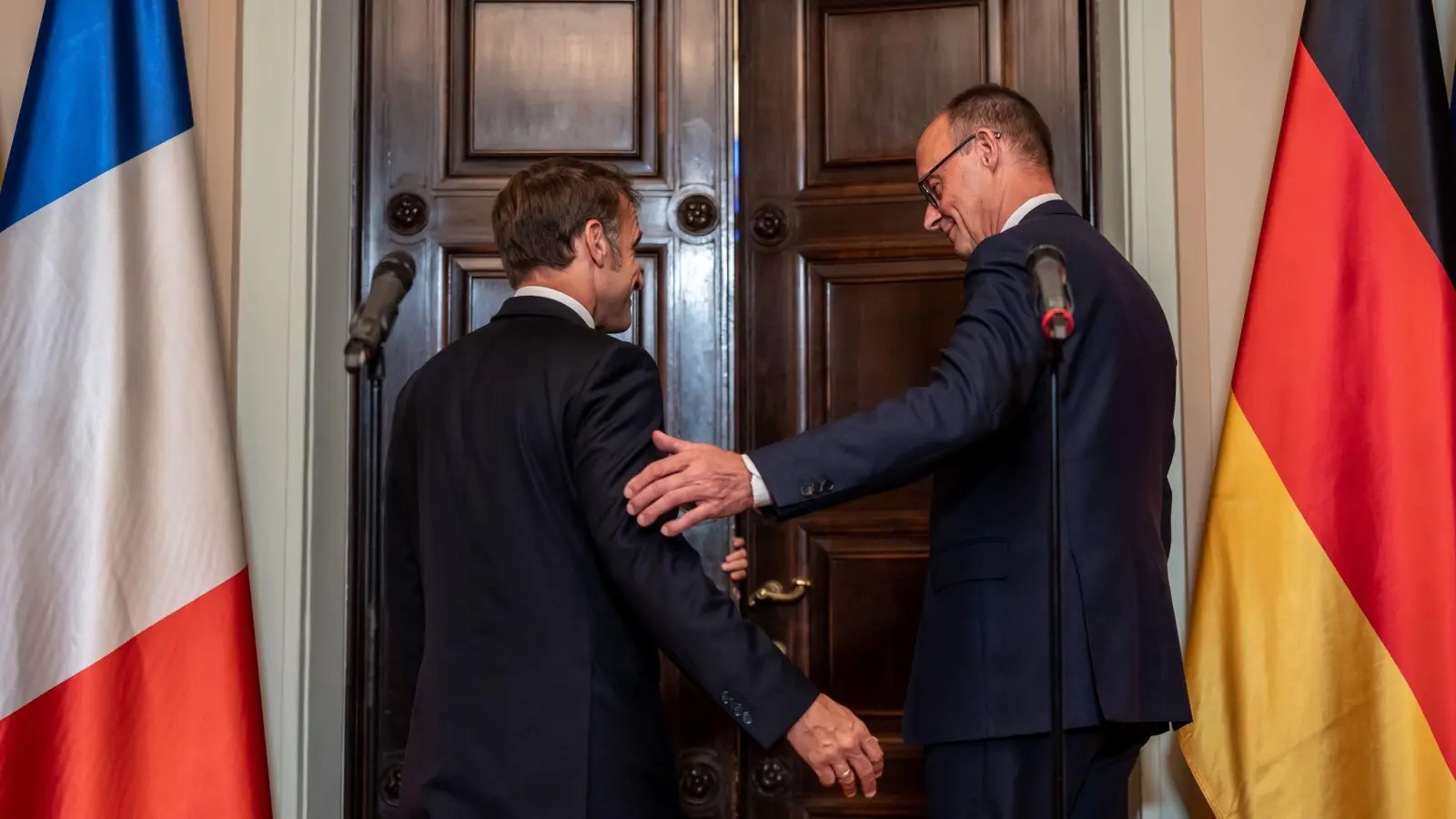 Merz und Macron sprachen in Berlin mehr als drei Stunden miteinander. (Foto: Michael Kappeler/dpa)