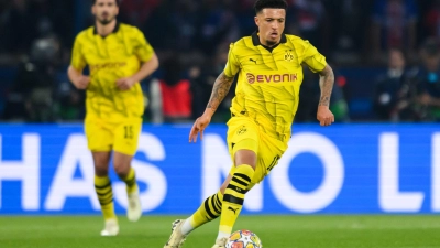 Sehen die BVB-Fans Jadon Sancho noch einmal im Dortmunder Trikot? (Archivbild) (Foto: Robert Michael/dpa)