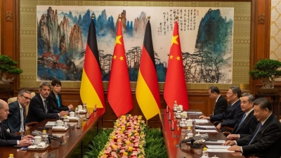 Deutsch-chinesische Gespräche in Peking. (Foto: Michael Kappeler/dpa)