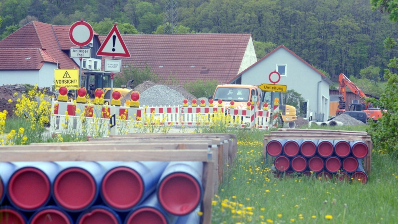 Im Ipsheimer Ortsteil Weimersheim gab es bereits im Jahr 2021 Kanalbauarbeiten. (Foto: Günter Blank)