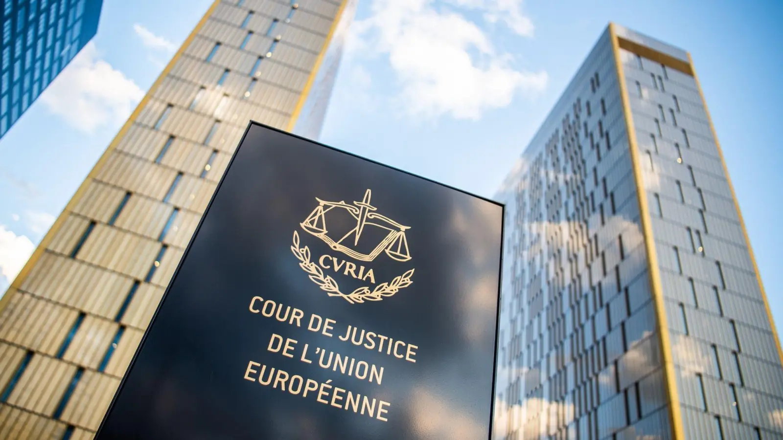 „Cour de Justice de l&#39;union Européene“: Der Europäische Gerichtshof in Luxemburg. (Foto: Arne Immanuel Bänsch/dpa)