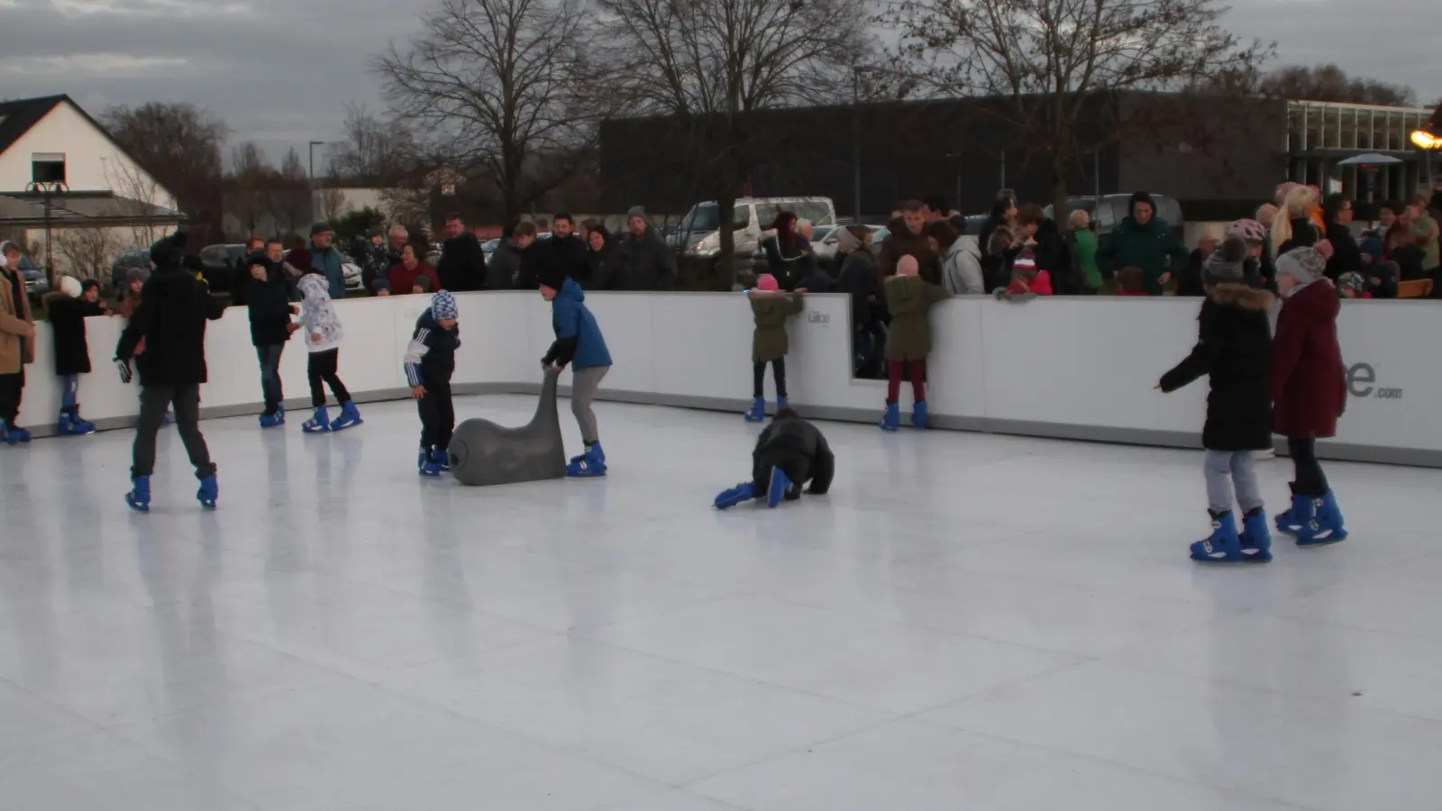 Auch heuer sollen wieder Besucher beim Winterzauber in Burgbernheim ihre Runden über die Kunststoff-Eislaufbahn ziehen. (Archiv-Foto: Hans-Bernd Glanz)