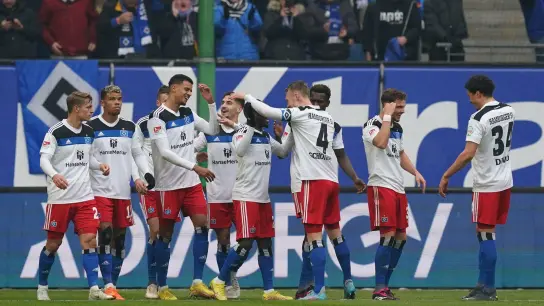 Der HSV feierte einen Heimsieg gegen Braunschweig. (Foto: Marcus Brandt/dpa)