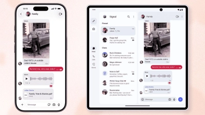 Ein Signal-Messenger-Konto kann jetzt auf mehreren Android-Geräten sowie auf zwei iPhones zugleich benutzt werden. (Foto: Signal/dpa-tmn)