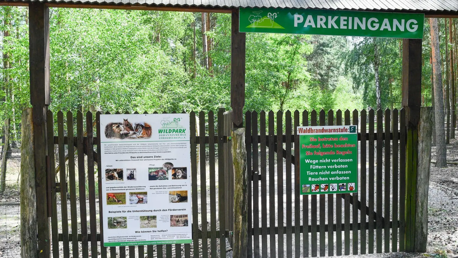 Im brandenburgischen Wildpark Johannismühle südlich von Berlin kommt es zu einem Polizeieinsatz. (Archivbild) (Foto: picture alliance / Patrick Pleul/dpa-Zentralbild/dpa)