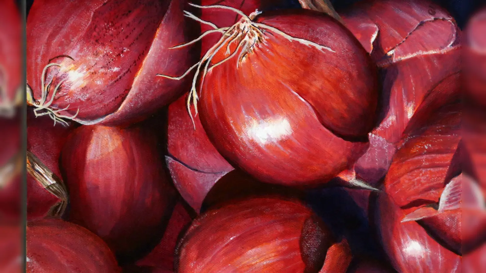 „Zwiebeln 4“, ein Acrylbild von Reinhard Erbes. (Foto: Martina Kramer)