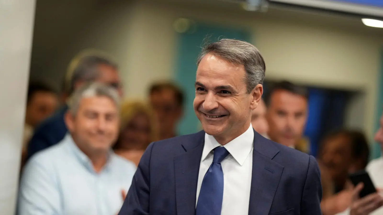 Kyriakos Mitsotakis ist Vorsitzender der konservativen Partei Nea Dimokratia. (Foto: Petros Giannakouris/AP)
