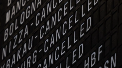 Am Frankfurter Flughafen wurden 400 Starts und Landungen gestrichen. (Foto: Florian Wiegand/dpa)