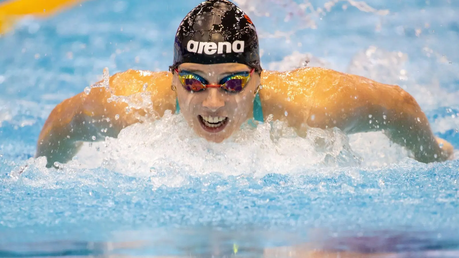 Angelina Köhler hat bei der Schwimm-WM einen deutschen Rekord über 100 Meter Schmetterling erzielt. (Foto: Andreas Gora/dpa)