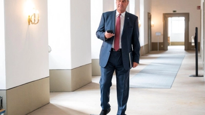 Markus Söder präsentiert Pläne und Forderungen für München und Berlin. (Foto: Daniel Vogl/dpa)