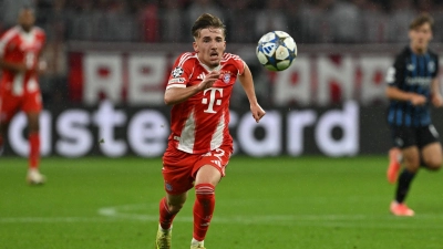 Der 17-jährige Lennart Karl ist nun jüngster Champions-League-Torschütze des FC Bayern. (Foto: Sven Hoppe/dpa)