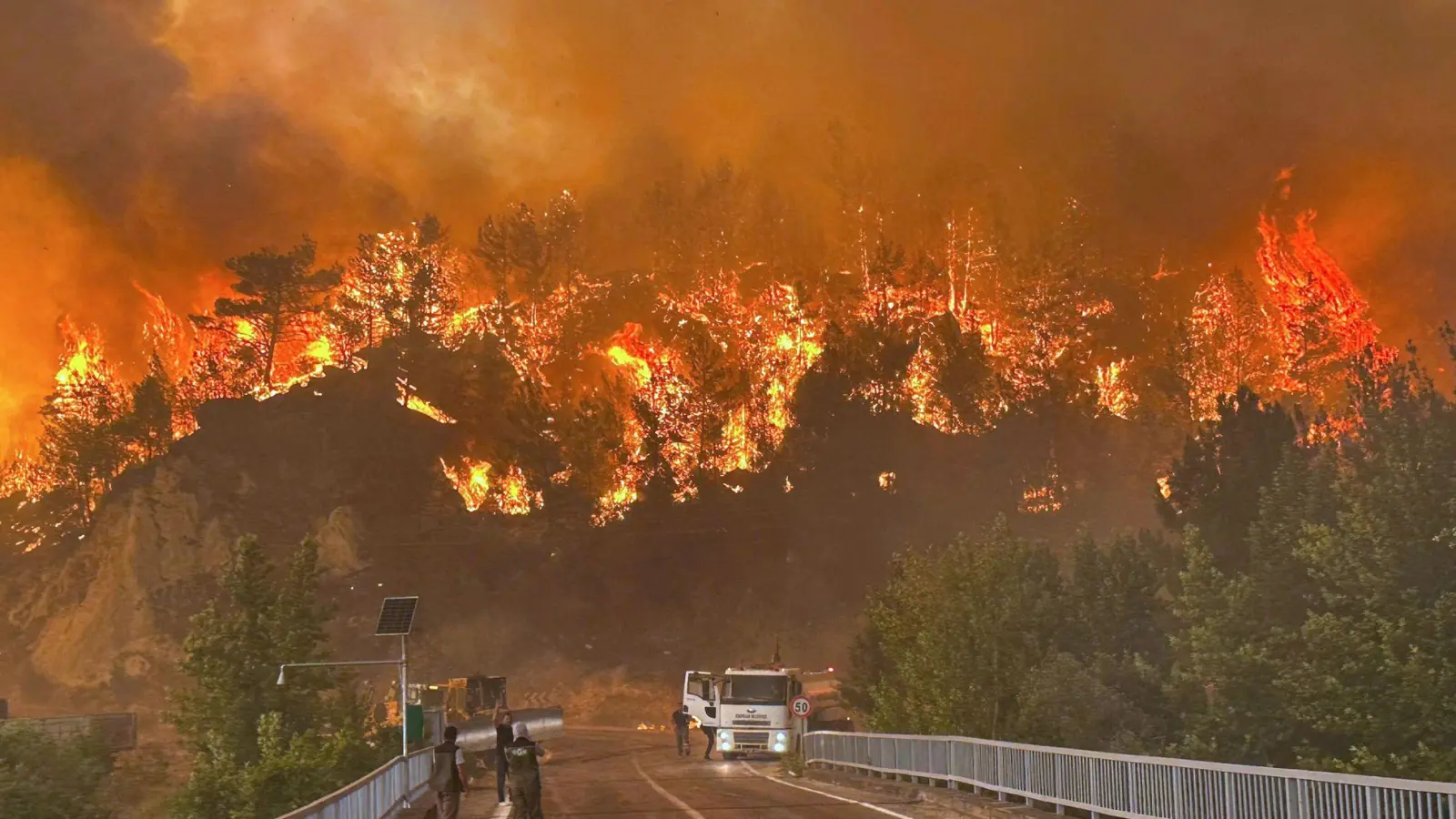 In mehreren türkischen Provinzen brennen derzeit Wälder. (Foto: Ridvan Bostanci/IHA/AP/dpa)