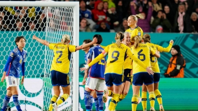 Schwedens Fußballerinnen stehen im WM-Halbfinale. (Foto: Abbie Parr/AP/dpa)