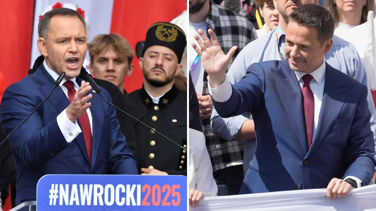 In der Stichwahl um das Präsidentenamt in Polen trifft der Rechtskonservative Karol Nawrocki (links) auf den Liberalen Rafal Trzaskowski. (Archivbild) (Foto: Piotr Nowak/Czarek Sokolowski/PAP/dpa)