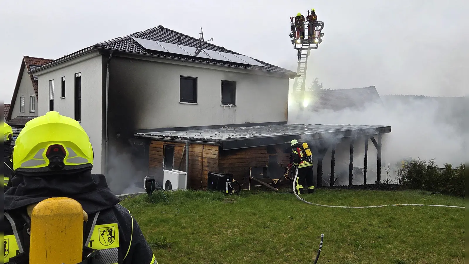 In Sugenheim hat es am Sonntagvormittag gebrannt. (Foto: Feuerwehr Sugenheim)