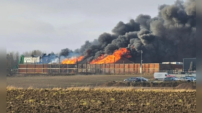 Rund 300 Kräfte von Polizei, Feuerwehr und Rettungsorganisationen waren wegen des Feuers im Einsatz. (Foto: Mike Müller/dpa)