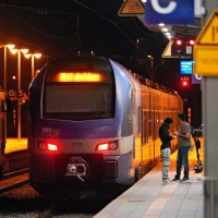 Leere Züge am Bahnhof Rosenheim in Bayern. (Foto: Uwe Lein/dpa)