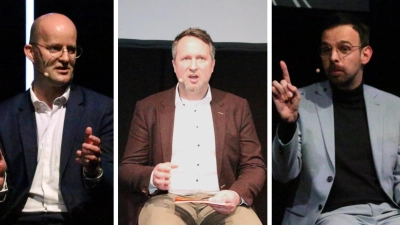 Die Kandidaten für den OB-Posten in Rothenburg (v.l.): Dr. Markus Naser, Florian Vogel und Christoph Rösch. (Foto: Stefan Neidl)