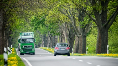 Risiko Landstraße: Um einen Trecker oder einen Lkw zu überholen, braucht man eine Strecke von mehreren hundert Metern Länge. Und mit Gegenverkehr wird es noch gefährlicher. (Foto: Patrick Pleul/dpa/dpa-tmn)