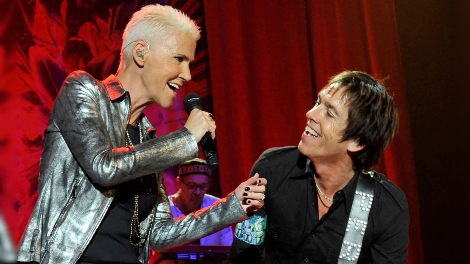 Sie waren ein eingeschworenes Team und wurden weltweit gefeiert: Marie Frederiksson und Per Gessle (Archivbild). (Foto: Frank Leonhardt/dpa)