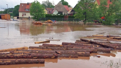 Auch das kleine Borsbach, ein Ortsteil der Marktgemeinde Flachslanden, war im Mai 2016 vom großen Hochwasser betroffen. (Archivfoto: Fritz Arnold)