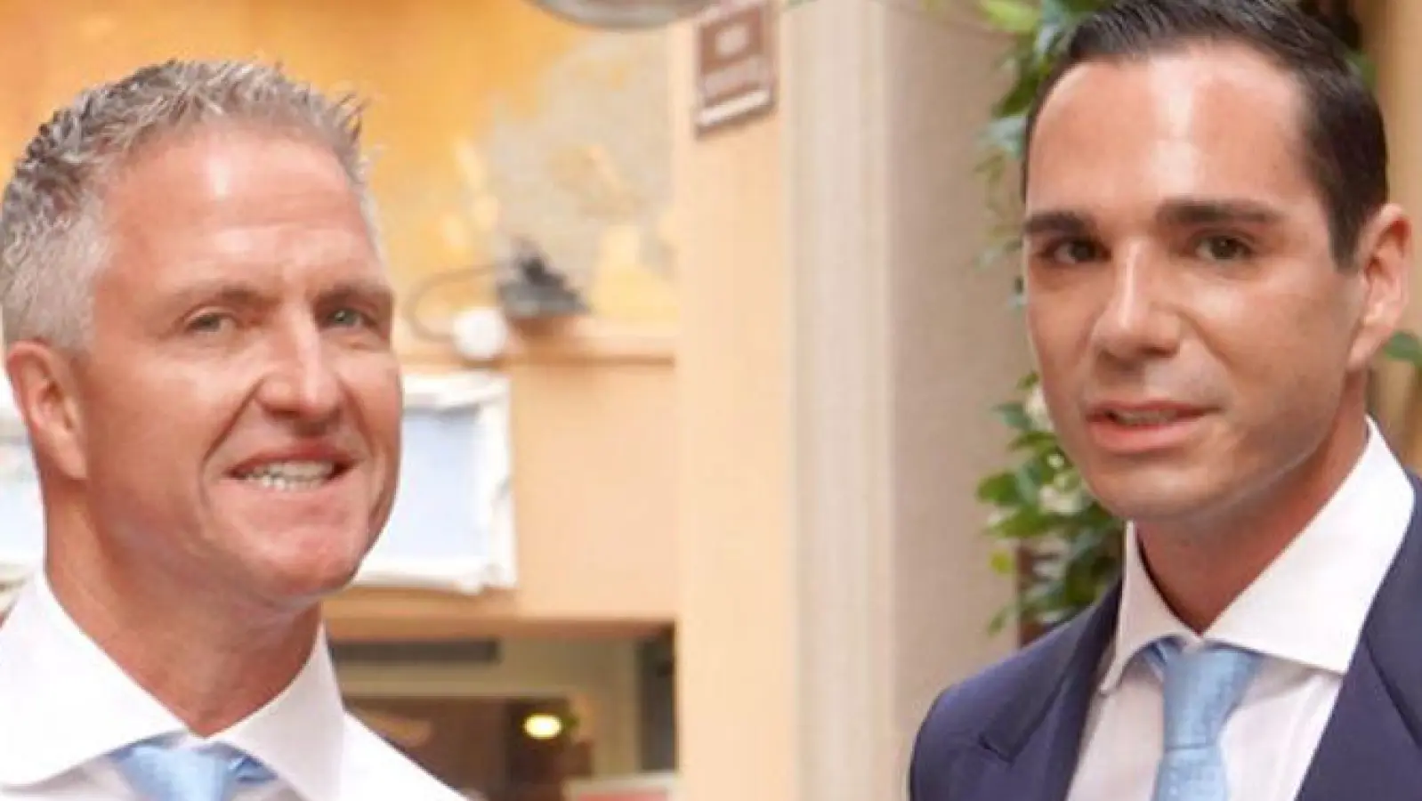 Ralf Schumacher und Étienne Bousquet-Cassagne haben in Saint-Tropez geheiratet. (Foto: Thibault Daliphard/Sky/dpa)