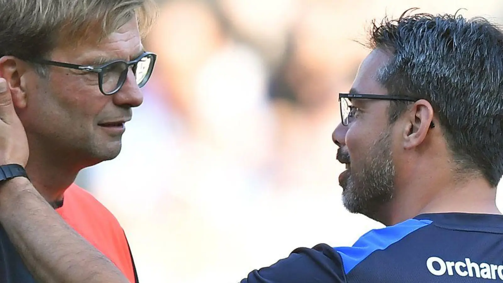 Der ehemalige Liverpool-Trainer Jürgen Klopp wird David Wagner, einst Coach bei Huddersfield Town, nun öfters sehen bei RB Leipzig. (Foto: picture alliance / Dave Howarth/PA Wire/dpa)
