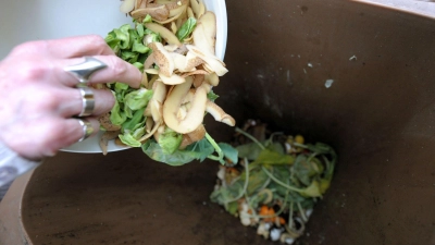 Biomüll sollte ohne Plastiktüte in die Biotonne  kommen - selbst wenn es sich um kompostierbare Tüten handelt. (Foto: Peter Steffen/dpa/dpa-tmn)