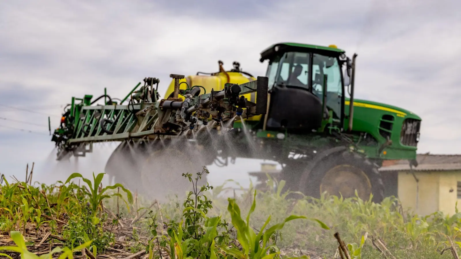 Düngemittel-Einsatz in der Landwirtschaft. Die weltweiten Ammoniak-Emmissionen gehen fast ausschließlich auf den Agrarsektor zurück. (Foto: Brunno Covello/dpa)